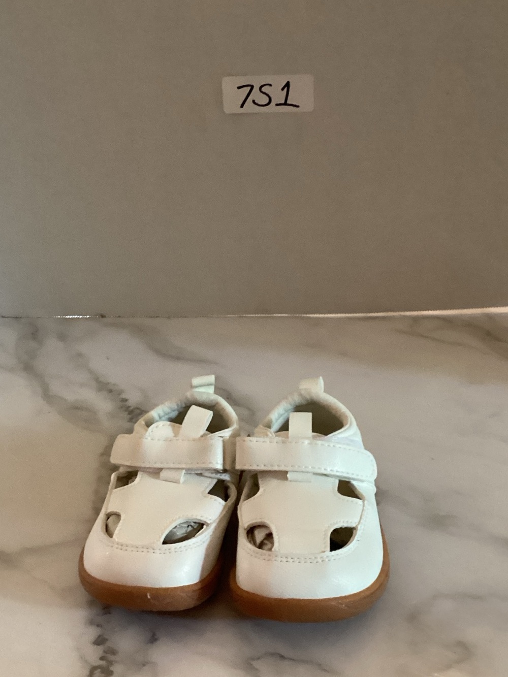 Kids White Leather Mary Jane Sandals SIZE baby 5.5